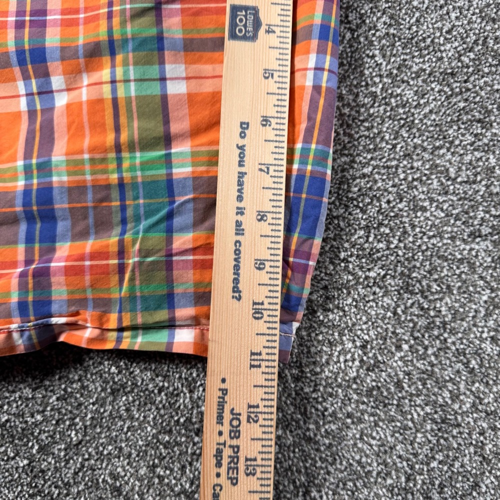 Polo Ralph Lauren Swim Trunks Men's XL Orange Plaid Mesh Lined Drawstring Shorts - Picture 2 of 5
